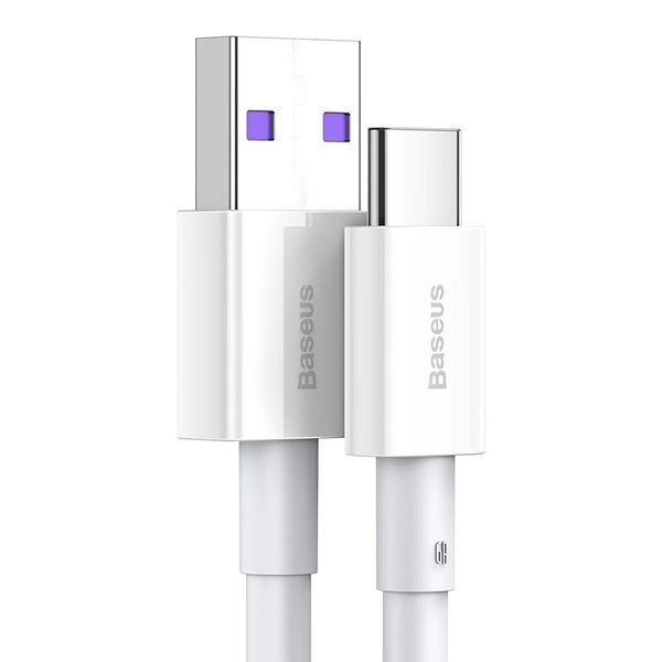 Кабель USB-A &mdash; USB-C Superior 66W 1м Білий Baseus CATYS-02 фото