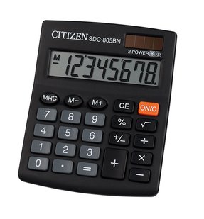 Калькулятор бухгалтерський 8р Citizen, 124 x 102 x 25 SDC-805NR фото