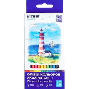 Олівці акварельні 12 кольорів Classic Kite K-1049 фото