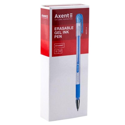 Ручка гелева Пиши-стирай Student синя, Axent (12/144/1728) AG1071-02-A фото
