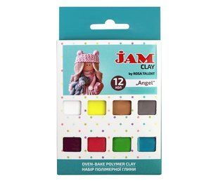 Набір полімерної глини 12 кольорів 20г Angels Jam Clay 5059011 фото