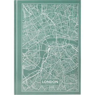 Книга записна А4 96 арк тверда обкл. клітинка Maps London бірюзовий Axent 8422-516-A фото