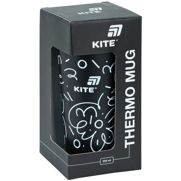 Термокружка 550 мл чорна Kite K25-1226-1 фото