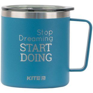 Термокружка 400 мл синя Stop dreaming Start doing Kite K22-379-02-2 фото