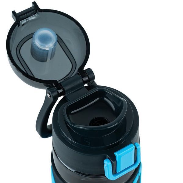 Пляшечка для води 680 мл чорно-блакитна Kite K25-1233-2 фото