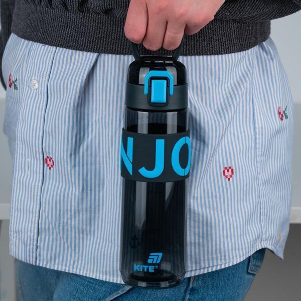 Пляшечка для води 680 мл чорно-блакитна Kite K25-1233-2 фото
