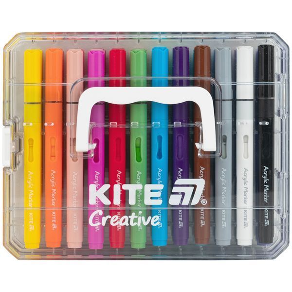 Набір акрилових маркерів з рідкими чорнилами 36 кольорів Kite Creative K-1163 фото