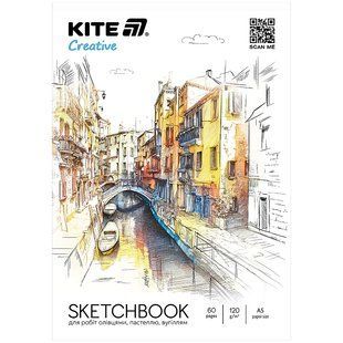 Скетчбук для робіт олівцями A5 30 аркушів Kite Creative K-1277 фото