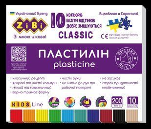 Пластилін 10 кольорів 200г CLASSIC KIDS Line Zibi ZB.6232 фото