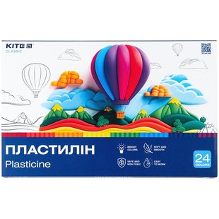 Пластилін 24 кольори 480 г. Classic Kite K-089 фото