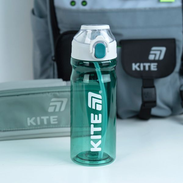 Пляшка для води 630 мл зелено-сіра Kite K26-1315-1 фото