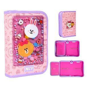 Пенал твердий одинарний з клапаном HP-03 Line Friends Always Together Yes 533731 фото