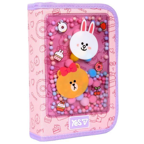 Пенал твердий одинарний з клапаном HP-03 Line Friends Always Together Yes 533731 фото