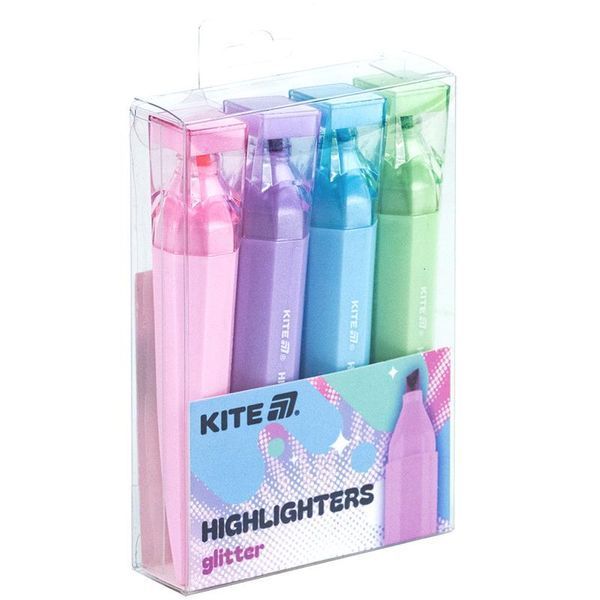 Набір текстових маркерів 4 кол Glitter Kite Creative K24-1146-4 фото