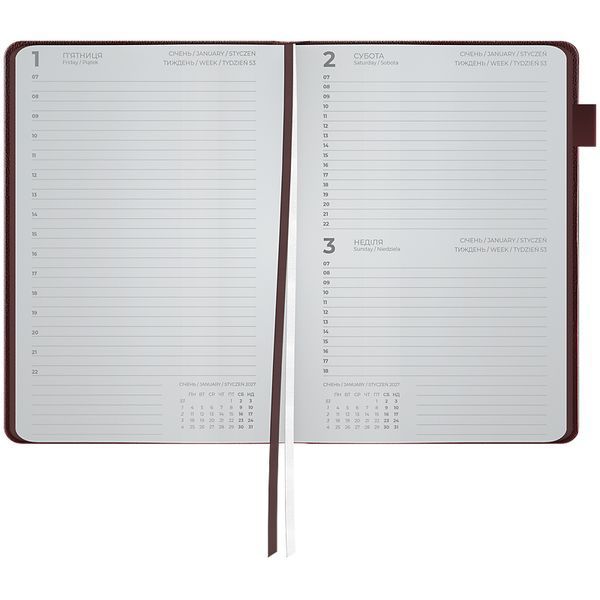 Щоденник 2027 Partner Soft Muse 145*210 бордовий Axent 8827-27-1-A фото