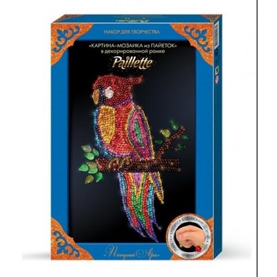 Картина-мозайка з паєток Папуга, DankoToys (10) Пм-01-10 фото