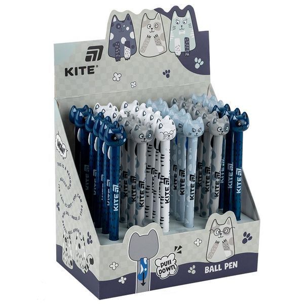 Ручка кулькова автоматична Funny cat синя KITE (36) K25-028-1 фото