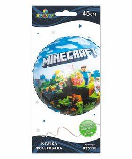 Куля повітряна фольгована Minecraft 45 см Pelican 835118 фото