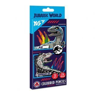 Олівці двосторонні 12 шт 24 кольорів Jurassic World YES 290679 фото