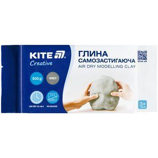 Глина самозастигаюча 500 г сіра Kite Creative K-291-2 фото