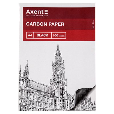 Папір копіювальний А4 чорний 100арк Axent 3301-01-A фото