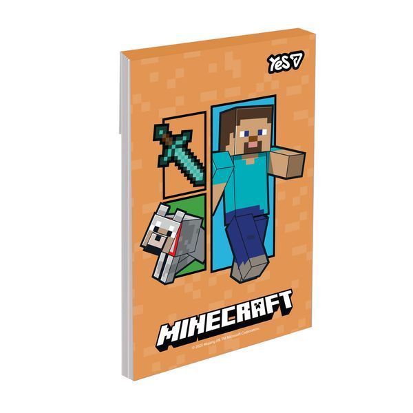 Блокнот А7 48арк термоклей клітинка Minecraft Yes 152567 фото