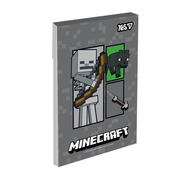 Блокнот А7 48арк термоклей клітинка Minecraft Yes 152567 фото