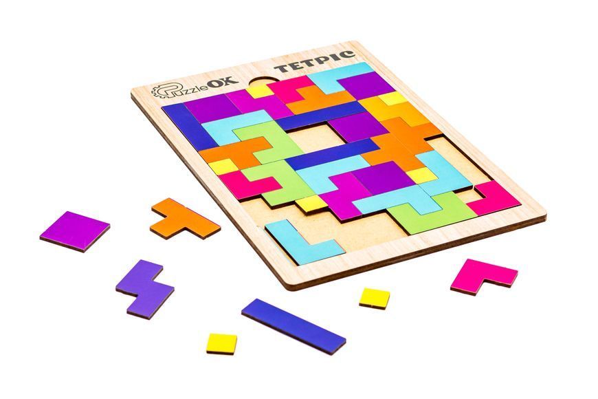 Розвиваюча дерев'яна іграшка Тетріс PuzzleOk Puz-70063 фото