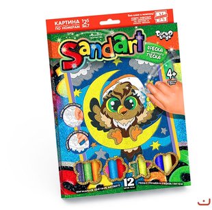 Картинка з піску Sandart Сова, DankoToys (10) SA-01-03 фото