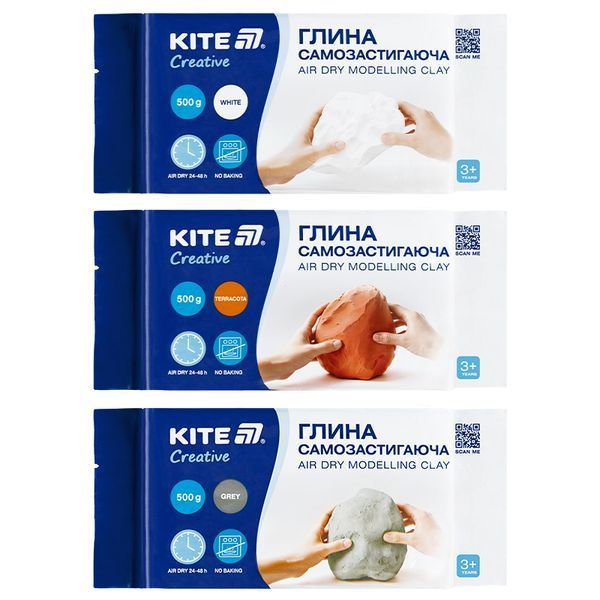 Глина самозастигаюча 500 г теракотова Kite Creative K-291-1 фото