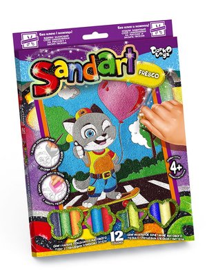Картинка з піску Sandart 2-га серія Кіт, DankoToys (10) SA-02-05 фото
