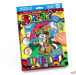 Картинка з піску Sandart Єнот, DankoToys (10) SA-01-02 фото