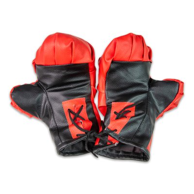 Боксерські рукавички червоно-чорні Strateg 2077 фото