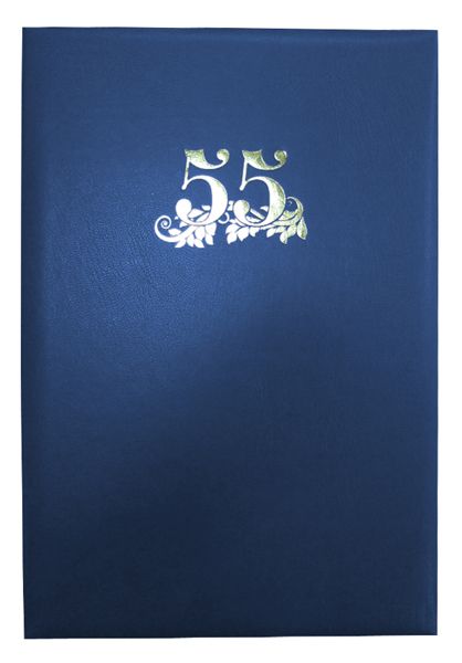 Папка адресна А4 55 років, бумвініл, синій, Поліграфіст 189 02С фото