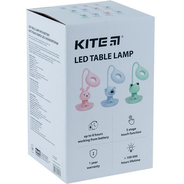 Настільна лампа LED з акумулятором Bunny блакитний Kite K24-492-1-3 фото