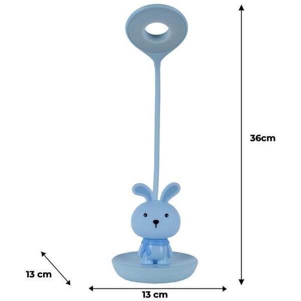 Настільна лампа LED з акумулятором Bunny блакитний Kite K24-492-1-3 фото