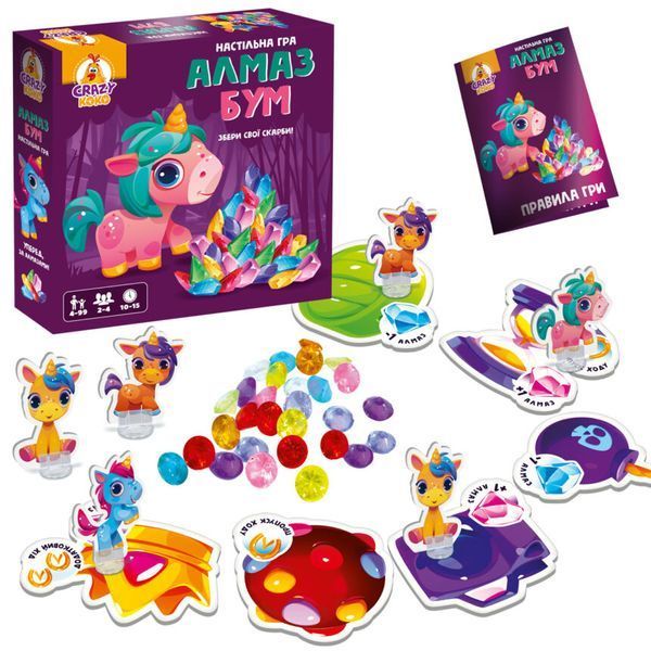 Гра настільна маршрутна Алмаз бум єдиноріжки Vladi Toys VT8055-31 фото