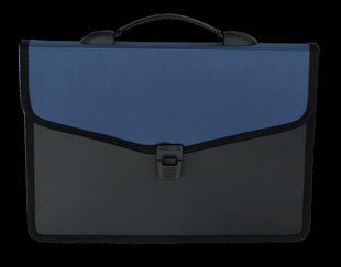 Портфель на 3 відд. на замку синій Buromax BM.3734-02 фото