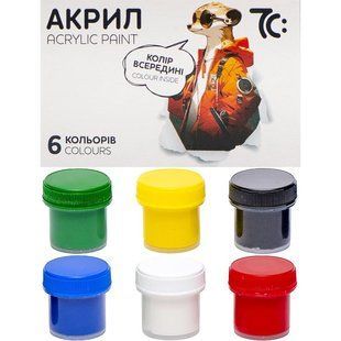 Фарби акрилові 6 кольорів 10 мл 7С: 7C50601 фото
