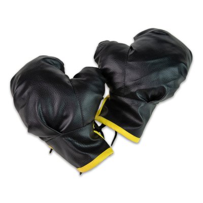 Боксерські рукавички жовто-чорні Strateg 2079 фото