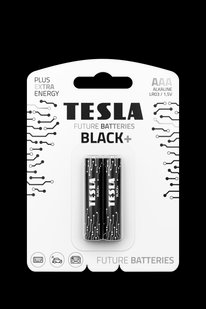 Батарейка R03 мізинчик BLACK+ TESLA лужна блістер за 2 шт LR03 BLACK+ 2шт. фото