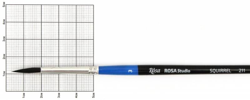 Пензель білка кругла 211 № 3 к. р. ROSA Studio 18621103 фото