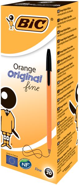 Ручка кулькова Orange чорна, BIC (20) bc1199110114 фото