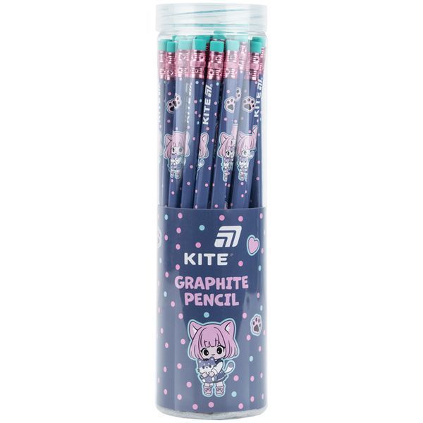 Олівець графітний тригранний з гумкою Be Friends Kite (36) K26-046-1 фото