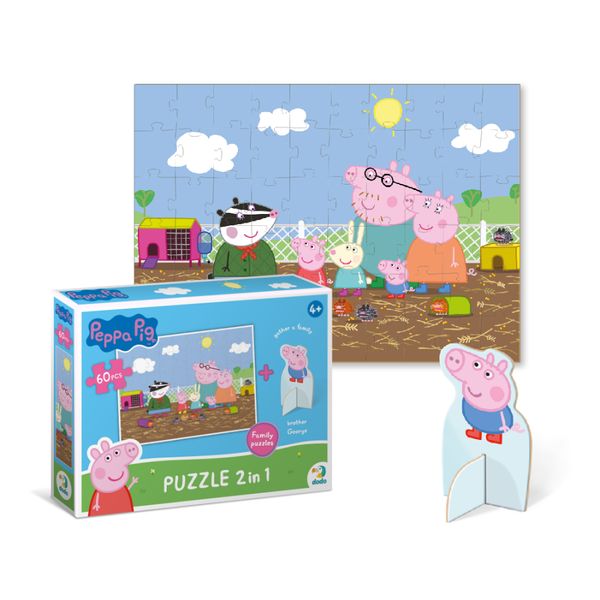 Пазл на 60 елементів з фігуркою Peppa Pig DoDo 200122 (00000137400) фото