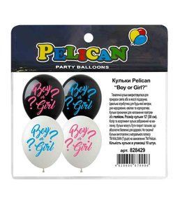 Набір повітряних кульок 10 шт Boy or Girl? 2-стор. Pelican 828429 фото