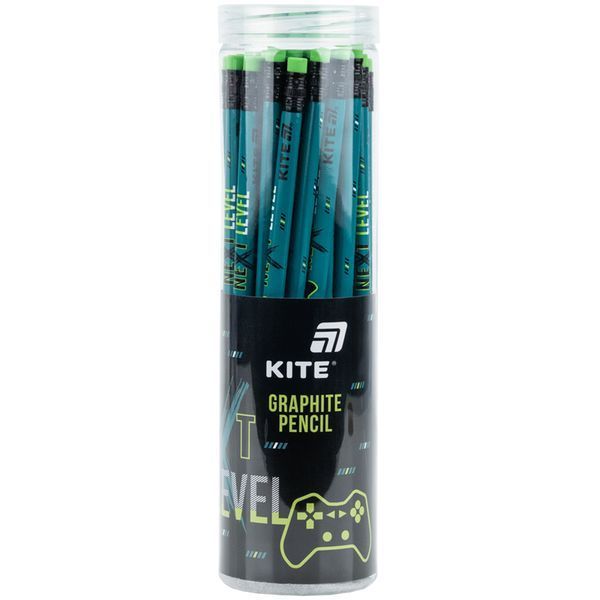 Олівець графітний тригранний з гумкою Next Level Kite (36) K26-046-2 фото
