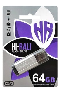 Флеш-накопичувач USB 64GB Stark series silver Hi-Rali 143157 фото