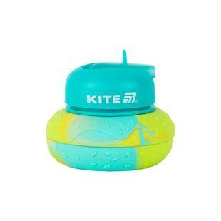 Пляшка для води силіконова 600 мл бірюзова Kite K26-1271-1 фото