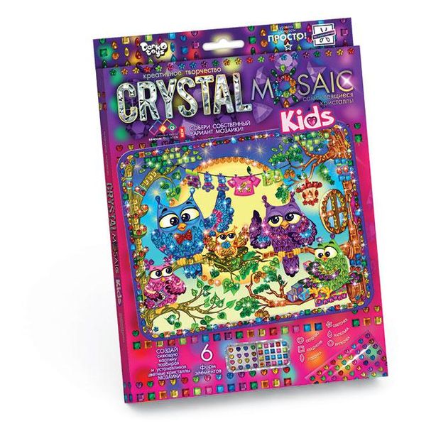 Набір для творчості Crystal mosaic kids Сови, DankoToys (10) CRMK-01-10 фото